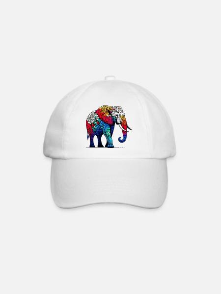 Elefant - Baseballkappe - Weiß/Weiß