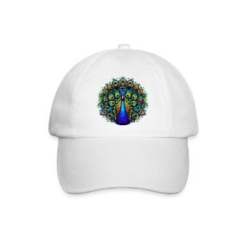 Pfau - Baseballkappe - Weiß/Weiß - Vorne
