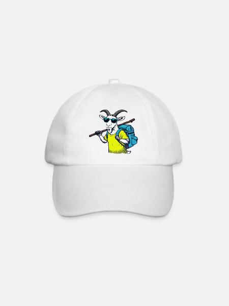 Bergziege mit Rucksack - Baseballkappe - Weiß/Weiß