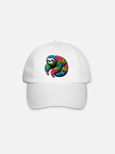 Faultier - Baseballkappe - Weiß/Weiß