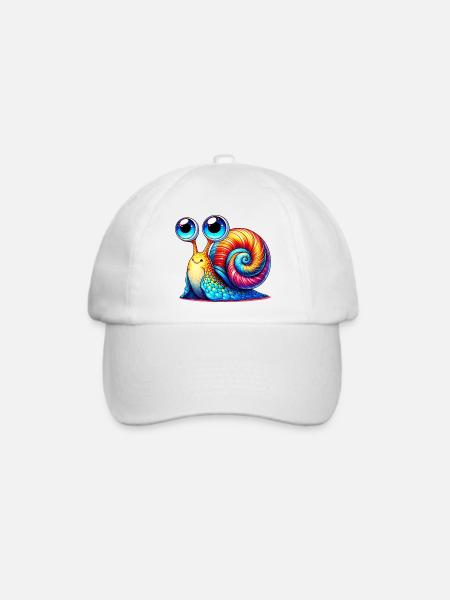 Schnecke - Baseballkappe - Weiß/Weiß