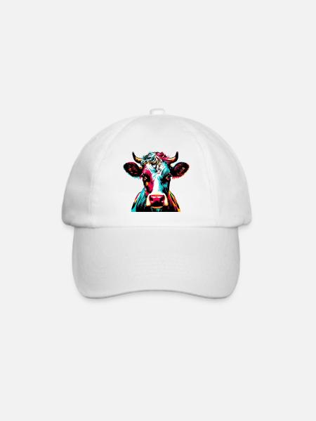 Kuh - Baseballkappe - Weiß/Weiß