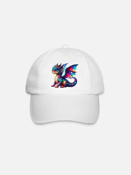 Drache - Baseballkappe - Weiß/Weiß