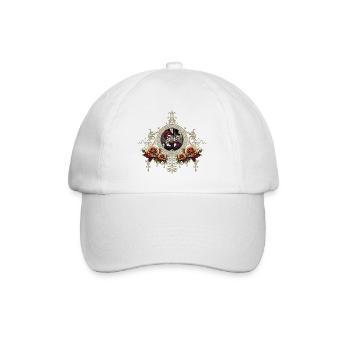 Romantik eines Totenkopf-Hochzeitspaares - Baseballkappe - Weiß/Weiß - Vorne