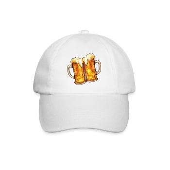 Bierkrug Bierkrüge Biergläser Bier Saufen Alkohol - Baseballkappe - Weiß/Weiß - Vorne