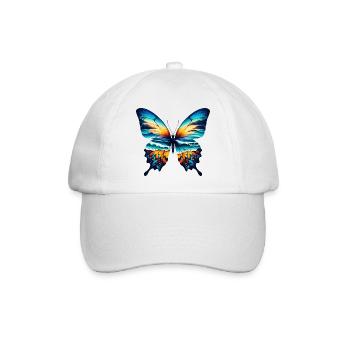 Schmetterling - Baseballkappe - Weiß/Weiß - Vorne