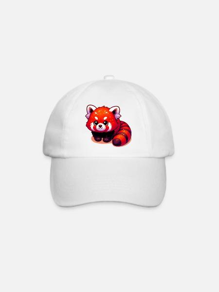 Kleiner Panda - Baseballkappe - Weiß/Weiß