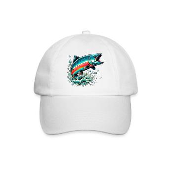 Lachs - Baseballkappe - Weiß/Weiß - Vorne