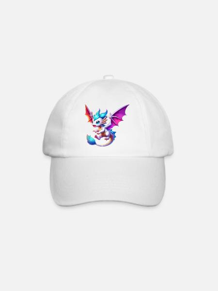 Drache - Baseballkappe - Weiß/Weiß