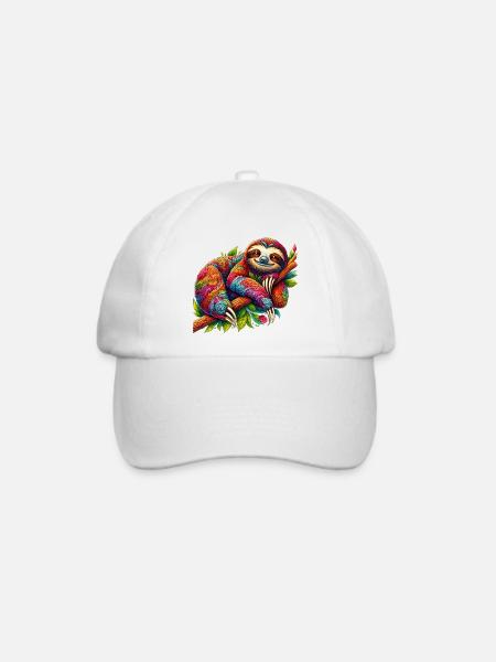Faultier - Baseballkappe - Weiß/Weiß