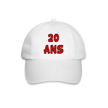 20. 20. JAHRESTAG. 20-JÄHRIGES JUBILÄUM. 20 JAHRE. - Baseballkappe - Weiß/Weiß - Vorne