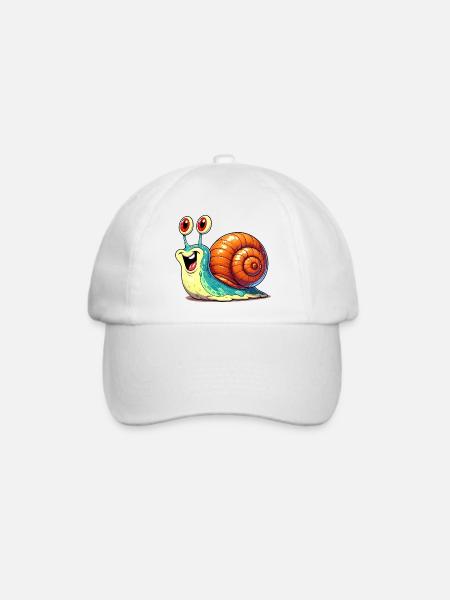 Schnecke - Baseballkappe - Weiß/Weiß