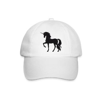 Majestätisches Einhorn im Silhouetten-Stil - Baseballkappe - Weiß/Weiß - Vorne