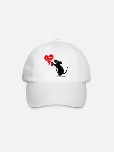 Rebel Valentine: Love is Art - Baseballkappe - Weiß/Weiß