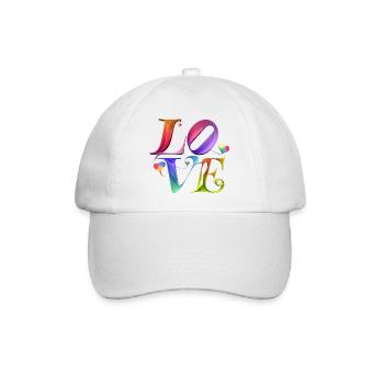 Bunte Herzensliebe Schriftkunst - Baseballkappe - Weiß/Weiß - Vorne