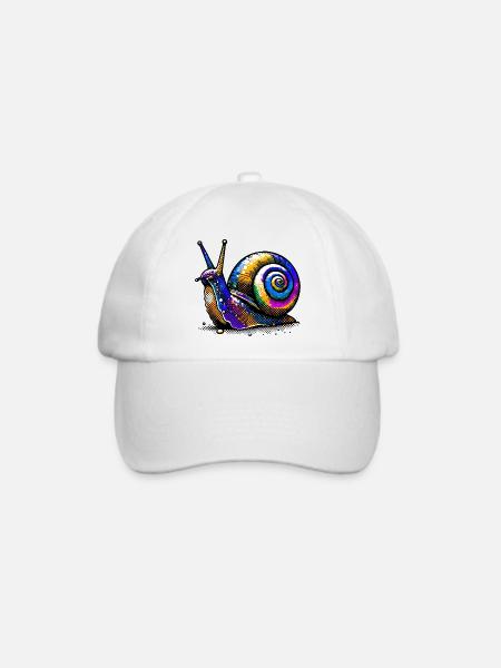 Schnecke - Baseballkappe - Weiß/Weiß