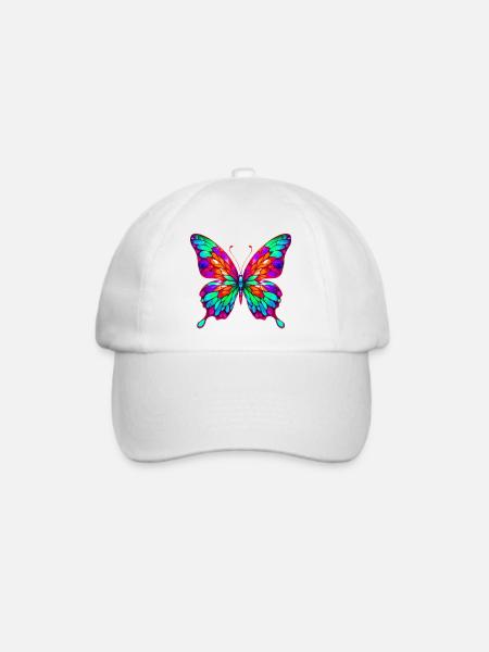 Schmetterling - Baseballkappe - Weiß/Weiß
