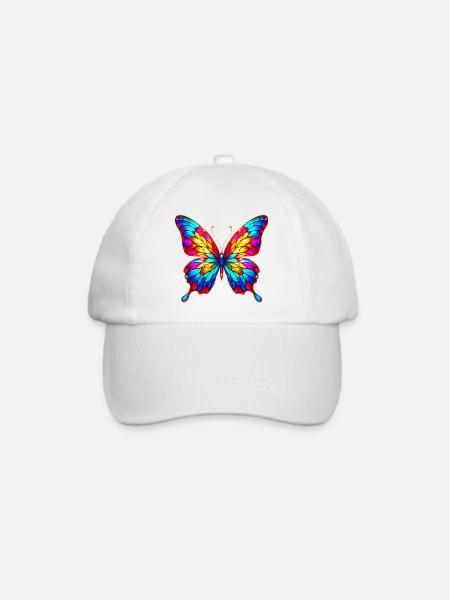 Schmetterling - Baseballkappe - Weiß/Weiß