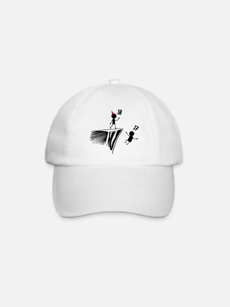 18. Geburtstag, 18 Jahre altes Geschenk, 18 Jahre alter Humor, 18 Jahre alt - Baseballkappe - Weiß/Weiß