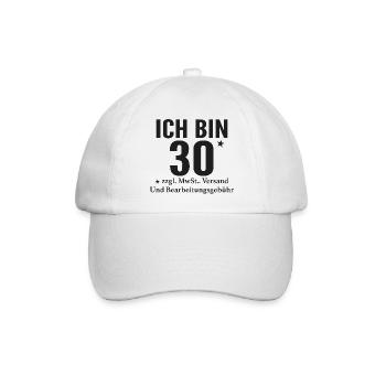Ich bin 30+ lustiger Spruch für coole Leute - Baseballkappe - Weiß/Weiß - Vorne