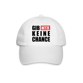 gib hetze keine chance - Baseballkappe - Weiß/Weiß - Vorne