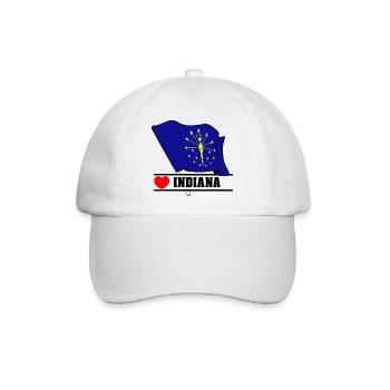 Flagge Indiana Herz INDIANA - Baseballkappe - Weiß/Weiß - Vorne
