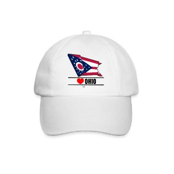 Flagge Ohio Herz OHIO - Baseballkappe - Weiß/Weiß - Vorne