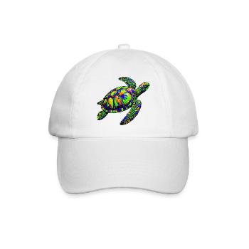 Meeresschildkröte - Baseballkappe - Weiß/Weiß - Vorne