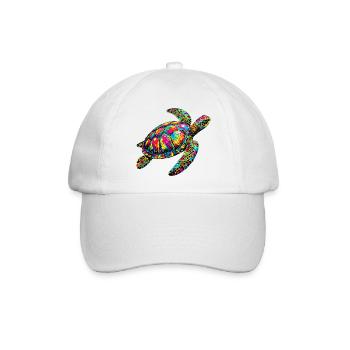 Meeresschildkröte - Baseballkappe - Weiß/Weiß - Vorne