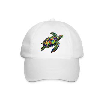 Meeresschildkröte - Baseballkappe - Weiß/Weiß - Vorne