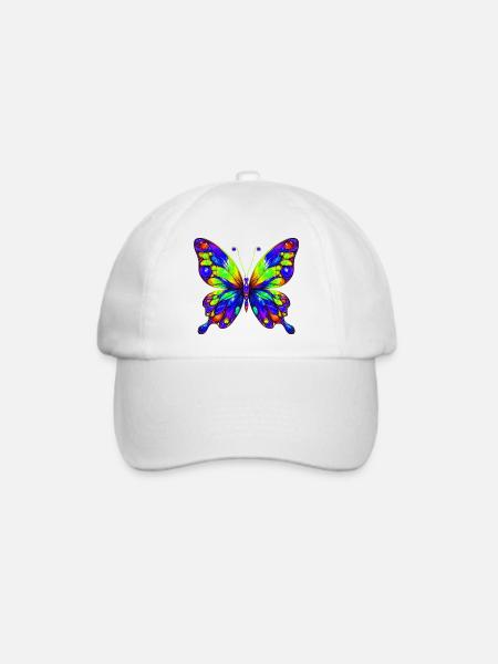 Schmetterling - Baseballkappe - Weiß/Weiß
