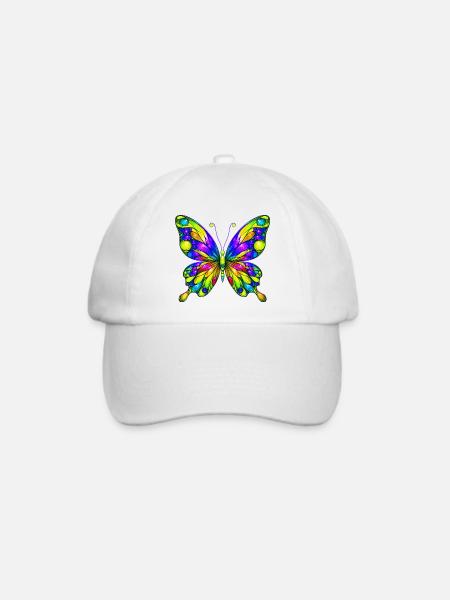 Schmetterling - Baseballkappe - Weiß/Weiß
