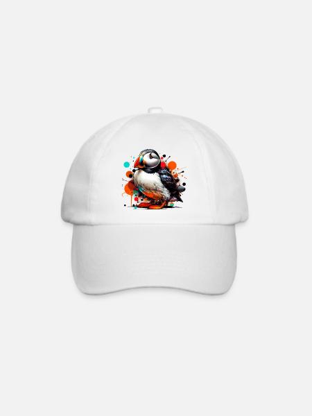 Papageitaucher - Baseballkappe - Weiß/Weiß