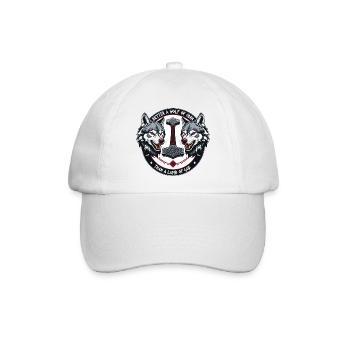 Lieber ein Wolf Odins als ein Lamm Gottes - Baseballkappe - Weiß/Weiß - Vorne