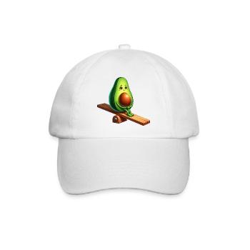 Süße Avocado Wippe Spielplatz Comic vegan - Baseballkappe - Weiß/Weiß - Vorne