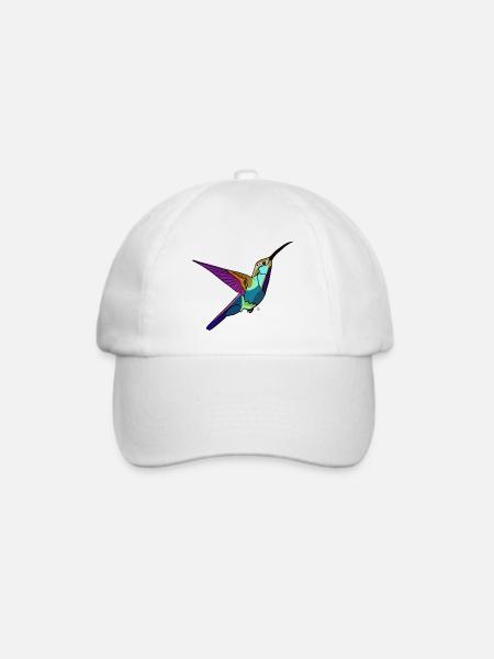 Kolibri farbig - Baseballkappe - Weiß/Weiß