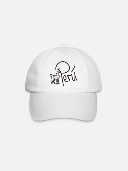 Peru handschrift mit tier - Baseballkappe - Weiß/Weiß