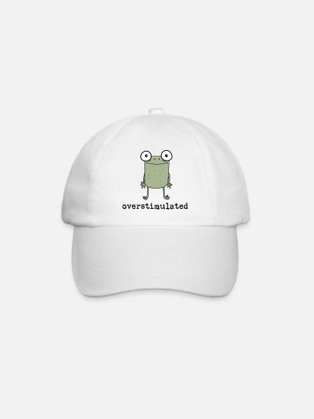 Overstimulated Frog - Geschenkidee - Geschenk - Baseballkappe - Weiß/Weiß