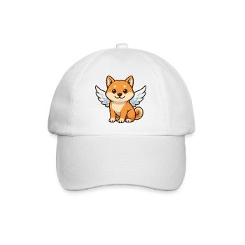 Süßer Shiba Inu Engel Cartoon Hund Zufriedenheit - Baseballkappe - Weiß/Weiß - Vorne