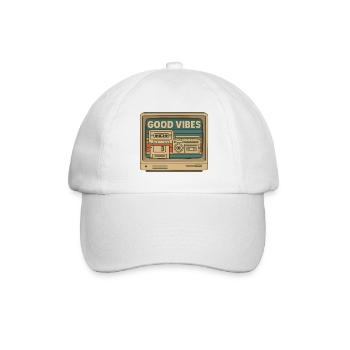 Glücksgefühle – Retro Technik Design - Baseballkappe - Weiß/Weiß - Vorne