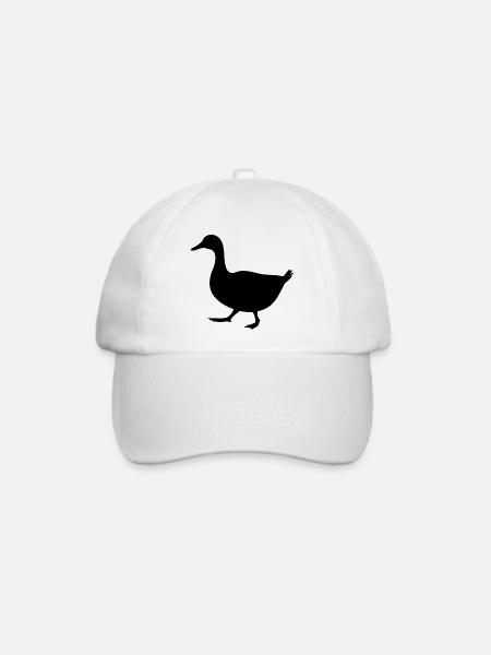 Laufende Ente Silhouette - Baseballkappe - Weiß/Weiß