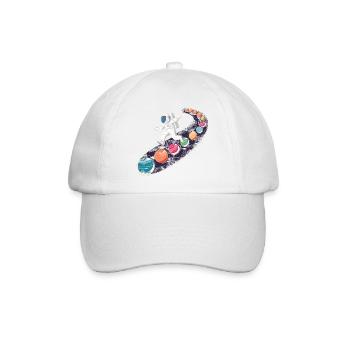 Weltraumabenteuer Astronaut Kinderdesign - Baseballkappe - Weiß/Weiß - Vorne