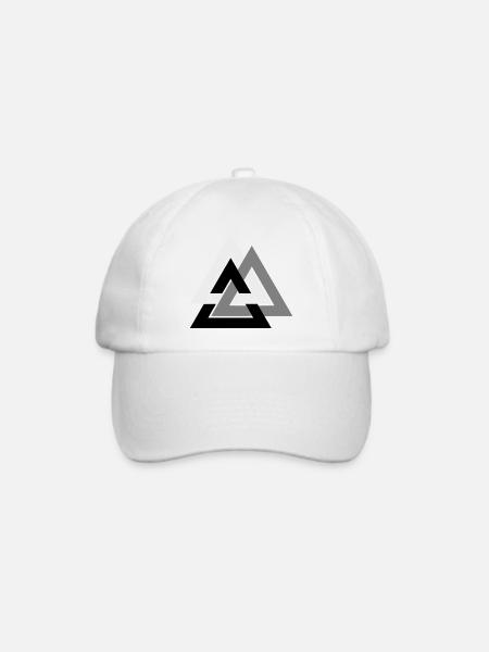 Valknut - Baseballkappe - Weiß/Weiß