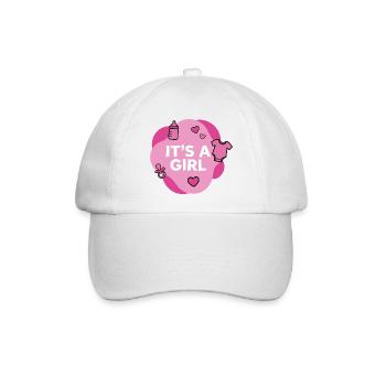 Es ist eine Babyparty für Mädchen und Babys - Baseballkappe - Weiß/Weiß - Vorne