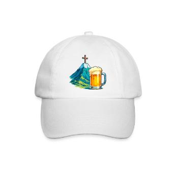 Bergkreuz Bierfest Illustration - Baseballkappe - Weiß/Weiß - Vorne
