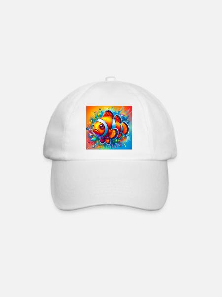 Clownfisch - Baseballkappe - Weiß/Weiß