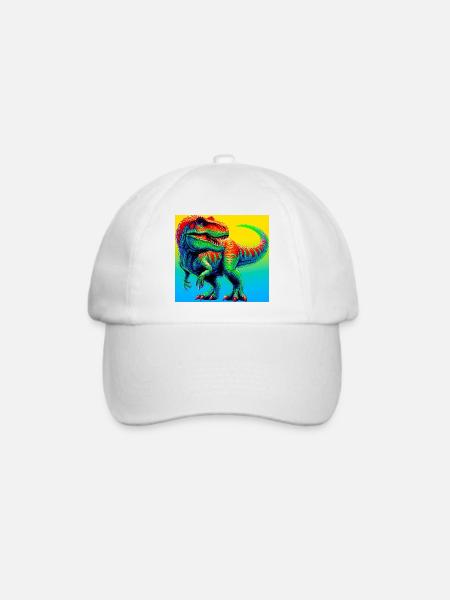 Dinosaurier - Baseballkappe - Weiß/Weiß