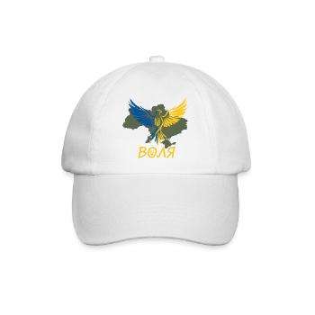 Wolja Adler auf der Ukraine Karte - Baseballkappe - Weiß/Weiß - Vorne