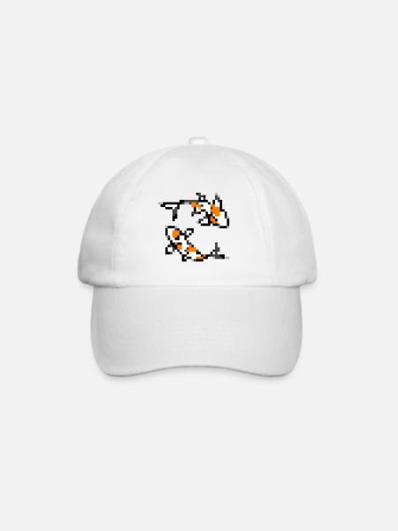 Pixelart Koi - Baseballkappe - Weiß/Weiß