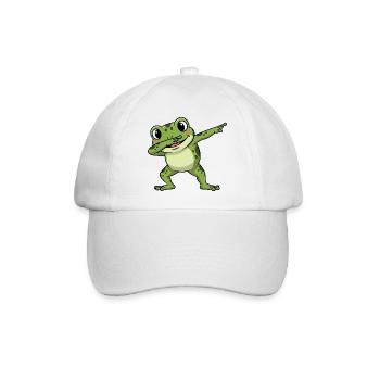 Süßer Frosch Kröte Unke Dabbing Kinder Cartoon - Baseballkappe - Weiß/Weiß - Vorne